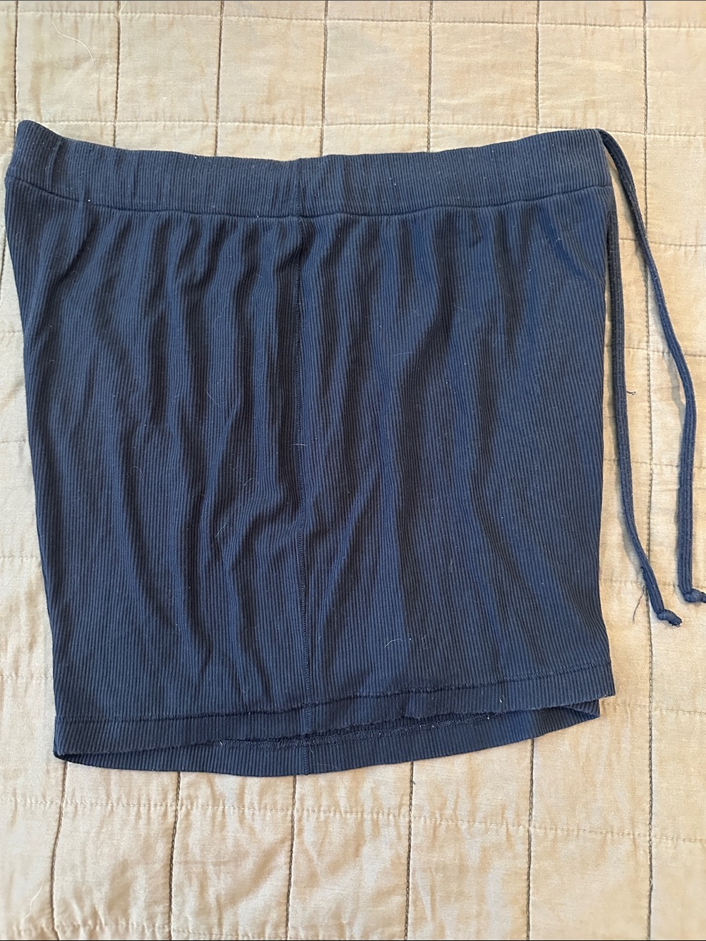 SKIMS Navy Blue Ribbed Drawstring Pajama Shorts - Women's - Picture 4 of 5